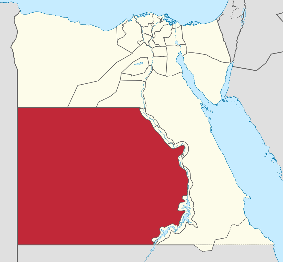 خريطة موقع الوادي الجديد على مصر
