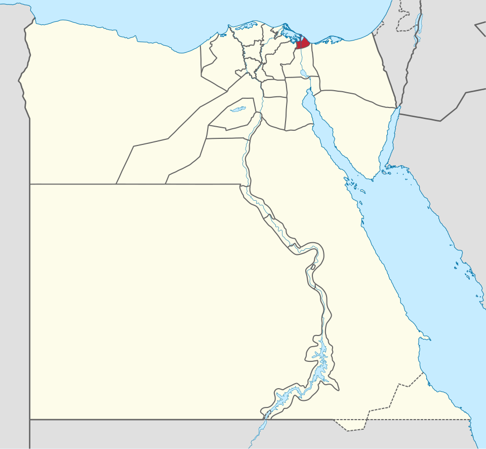 خريطة موقع بورسعيد على مصر