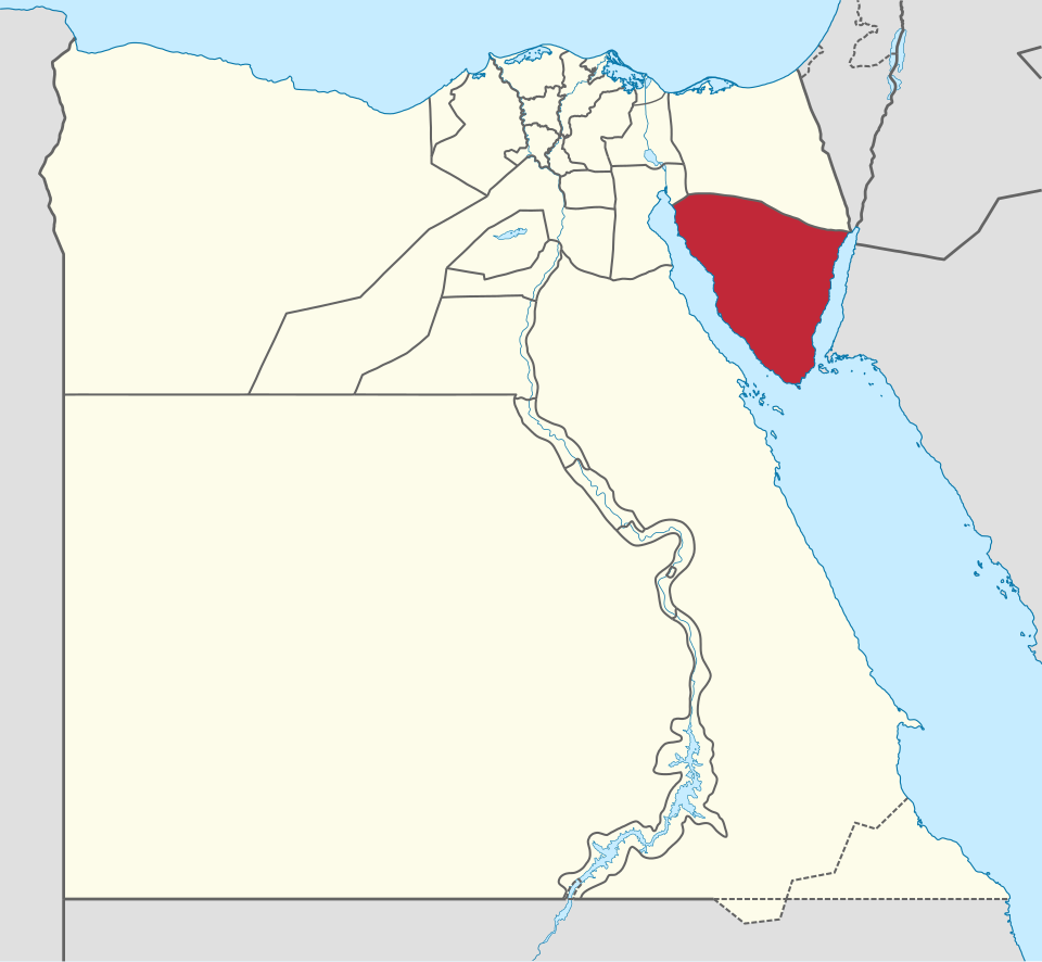 خريطة موقع جنوب سيناء على مصر